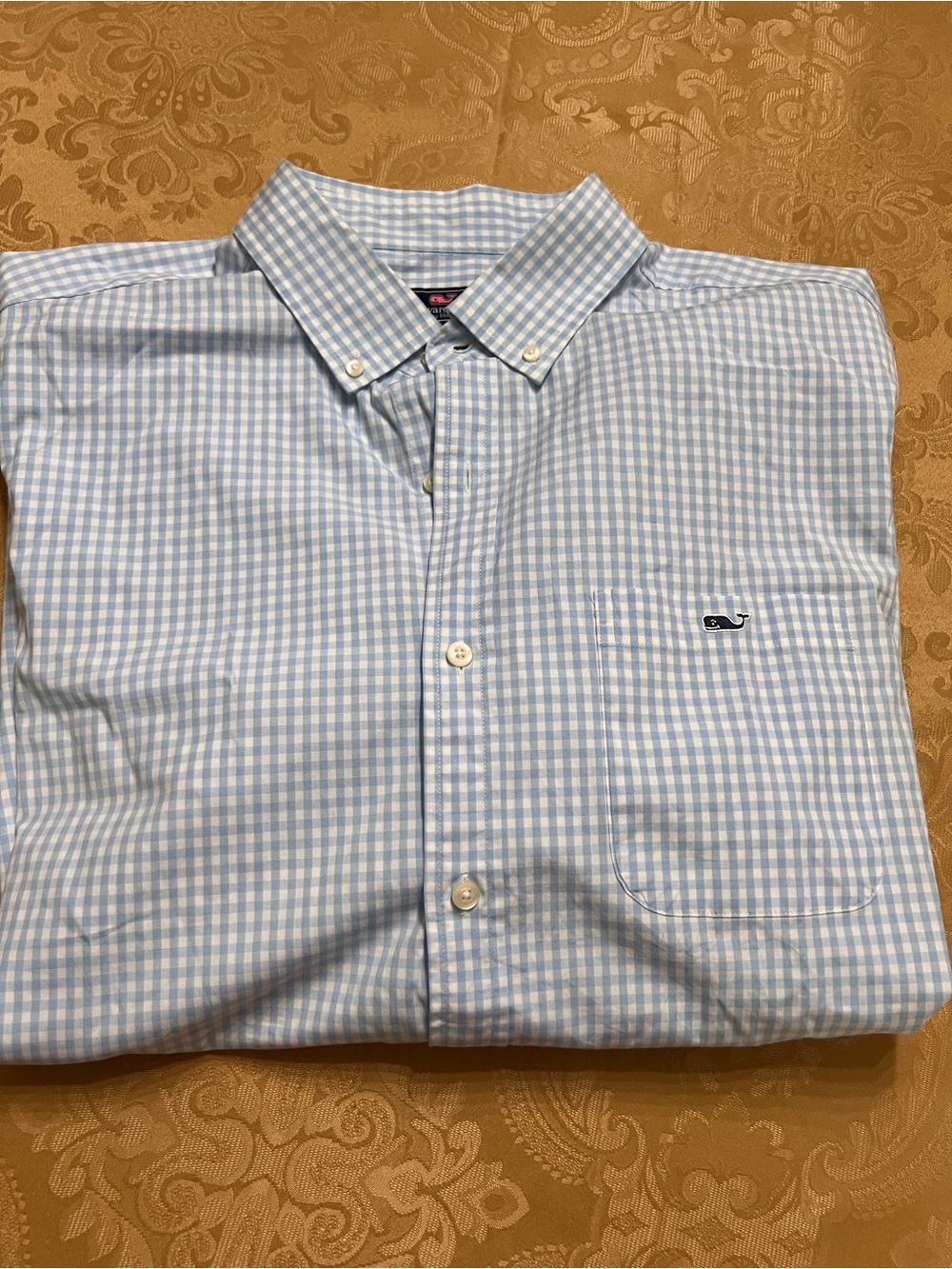 Men’s XL Vineyard Vines Long Sleeve Classic Fit Tucker Shirt Blue White Gingham